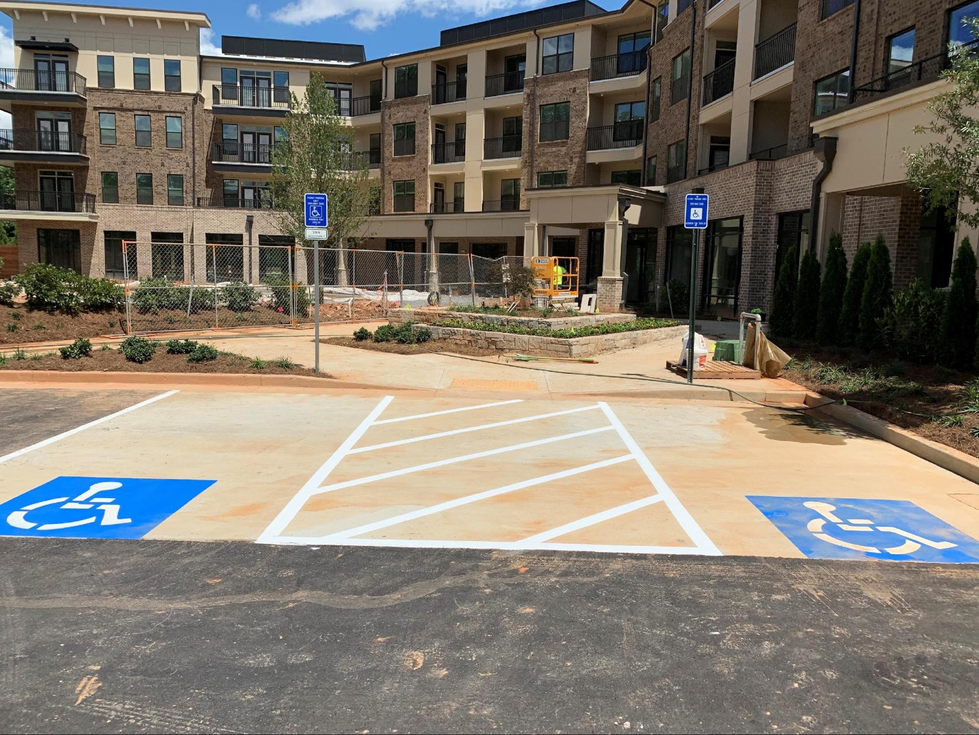 Quality crosswalk and parking lot striping in the Duluth, GA Wildcat
