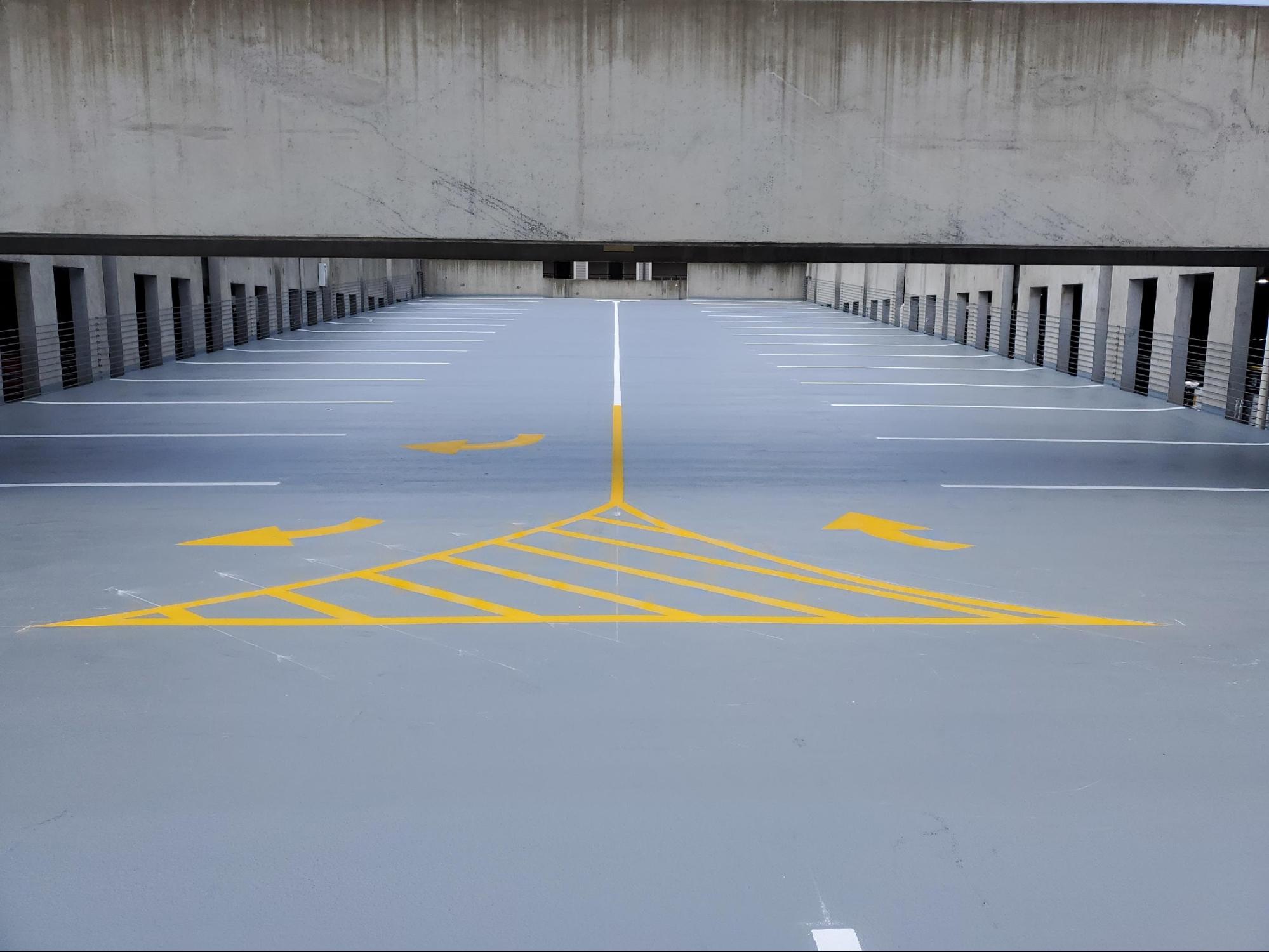 Successful parking deck striping job in Atlanta, GA Wildcat Striping